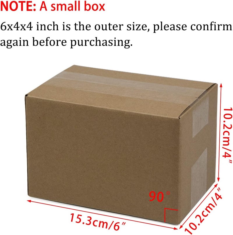 SUNLPH 50 Pack 6x4x4 Inches Shipping Boxes, Small Corrugated Cardboard Boxes for Mailing and Packing, Brown - Image 2